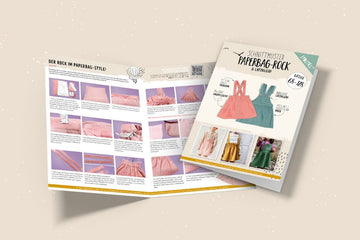 Papierschnittmuster "Paperbag-Rock und Latzkleid" von Lybstes (Gr. 68-128)